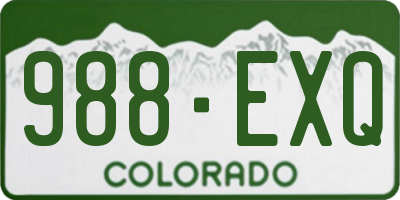 CO license plate 988EXQ