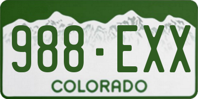 CO license plate 988EXX