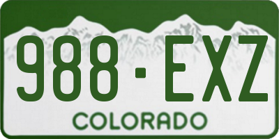 CO license plate 988EXZ