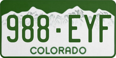 CO license plate 988EYF