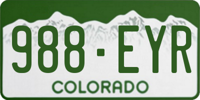 CO license plate 988EYR