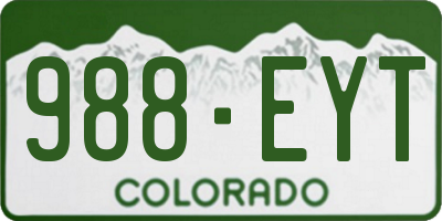CO license plate 988EYT