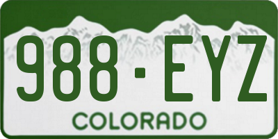 CO license plate 988EYZ