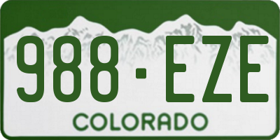CO license plate 988EZE