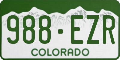 CO license plate 988EZR