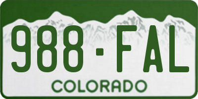 CO license plate 988FAL