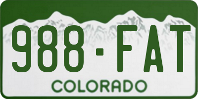 CO license plate 988FAT
