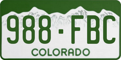 CO license plate 988FBC
