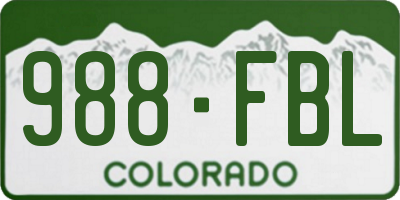CO license plate 988FBL