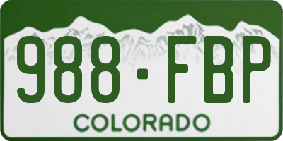 CO license plate 988FBP