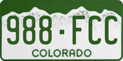 CO license plate 988FCC
