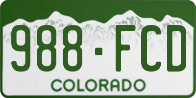 CO license plate 988FCD