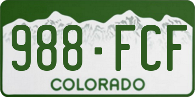 CO license plate 988FCF