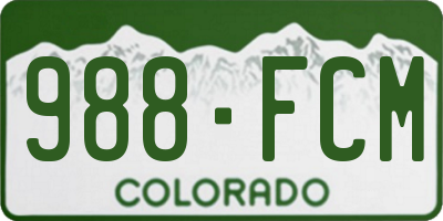CO license plate 988FCM