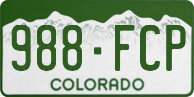 CO license plate 988FCP