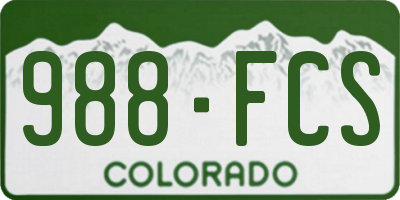CO license plate 988FCS