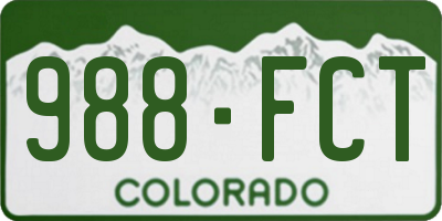 CO license plate 988FCT