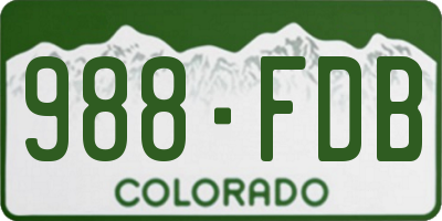CO license plate 988FDB