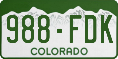 CO license plate 988FDK