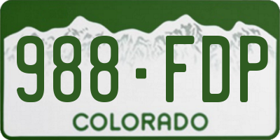 CO license plate 988FDP
