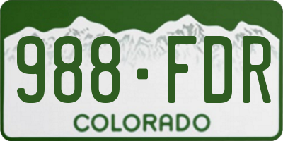 CO license plate 988FDR