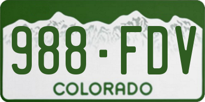 CO license plate 988FDV