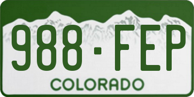 CO license plate 988FEP