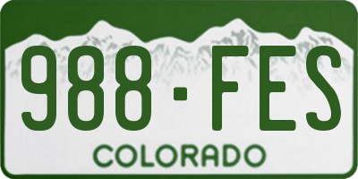 CO license plate 988FES