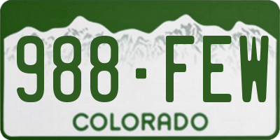 CO license plate 988FEW