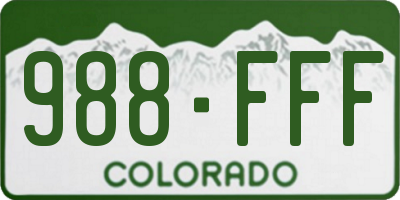 CO license plate 988FFF