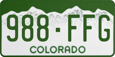 CO license plate 988FFG