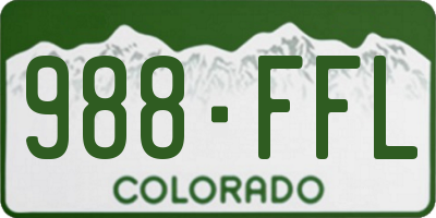CO license plate 988FFL