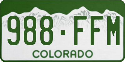 CO license plate 988FFM