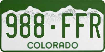 CO license plate 988FFR