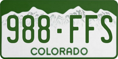 CO license plate 988FFS