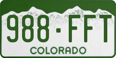 CO license plate 988FFT
