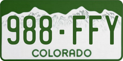CO license plate 988FFY