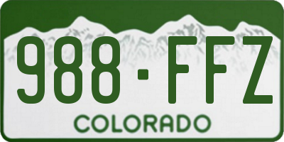 CO license plate 988FFZ