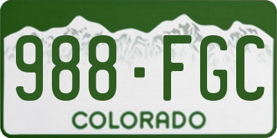 CO license plate 988FGC