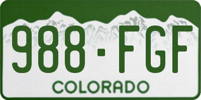 CO license plate 988FGF