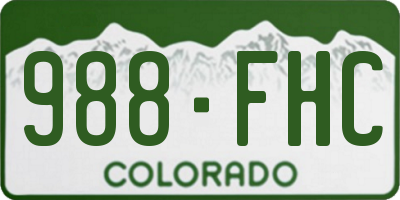 CO license plate 988FHC