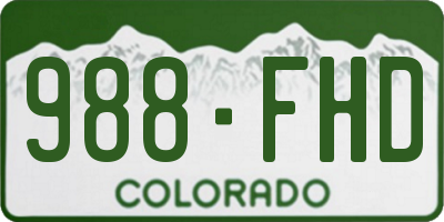 CO license plate 988FHD