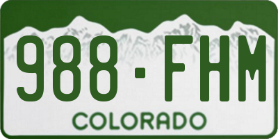 CO license plate 988FHM