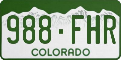CO license plate 988FHR
