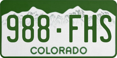CO license plate 988FHS