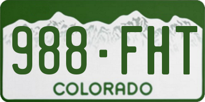 CO license plate 988FHT