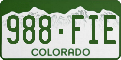 CO license plate 988FIE