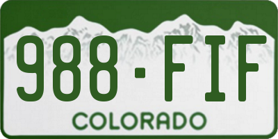 CO license plate 988FIF