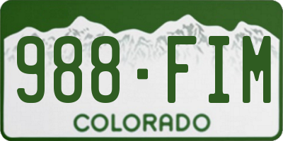 CO license plate 988FIM