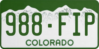 CO license plate 988FIP